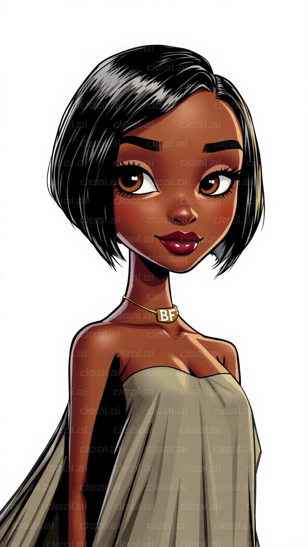 Stylish Cartoon Character Portrait