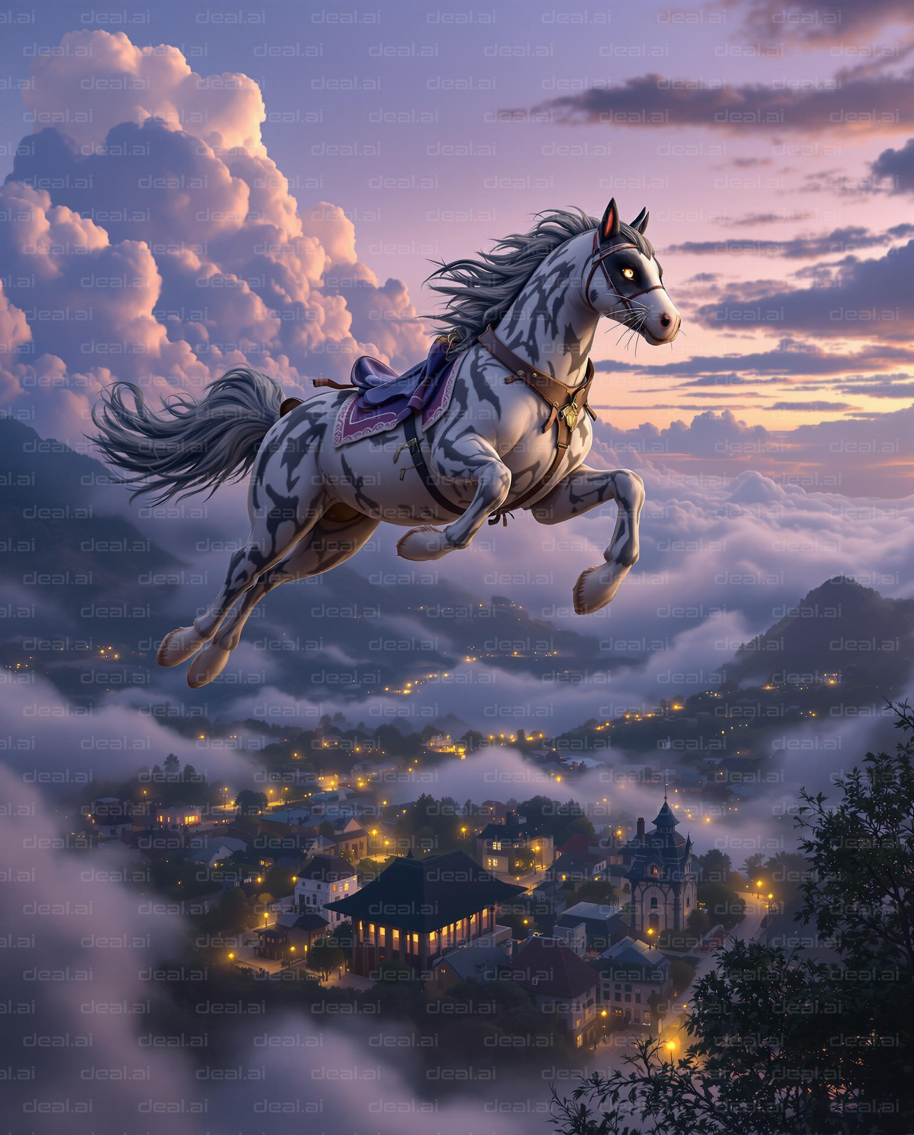 Flying Horse Above Twilight Town