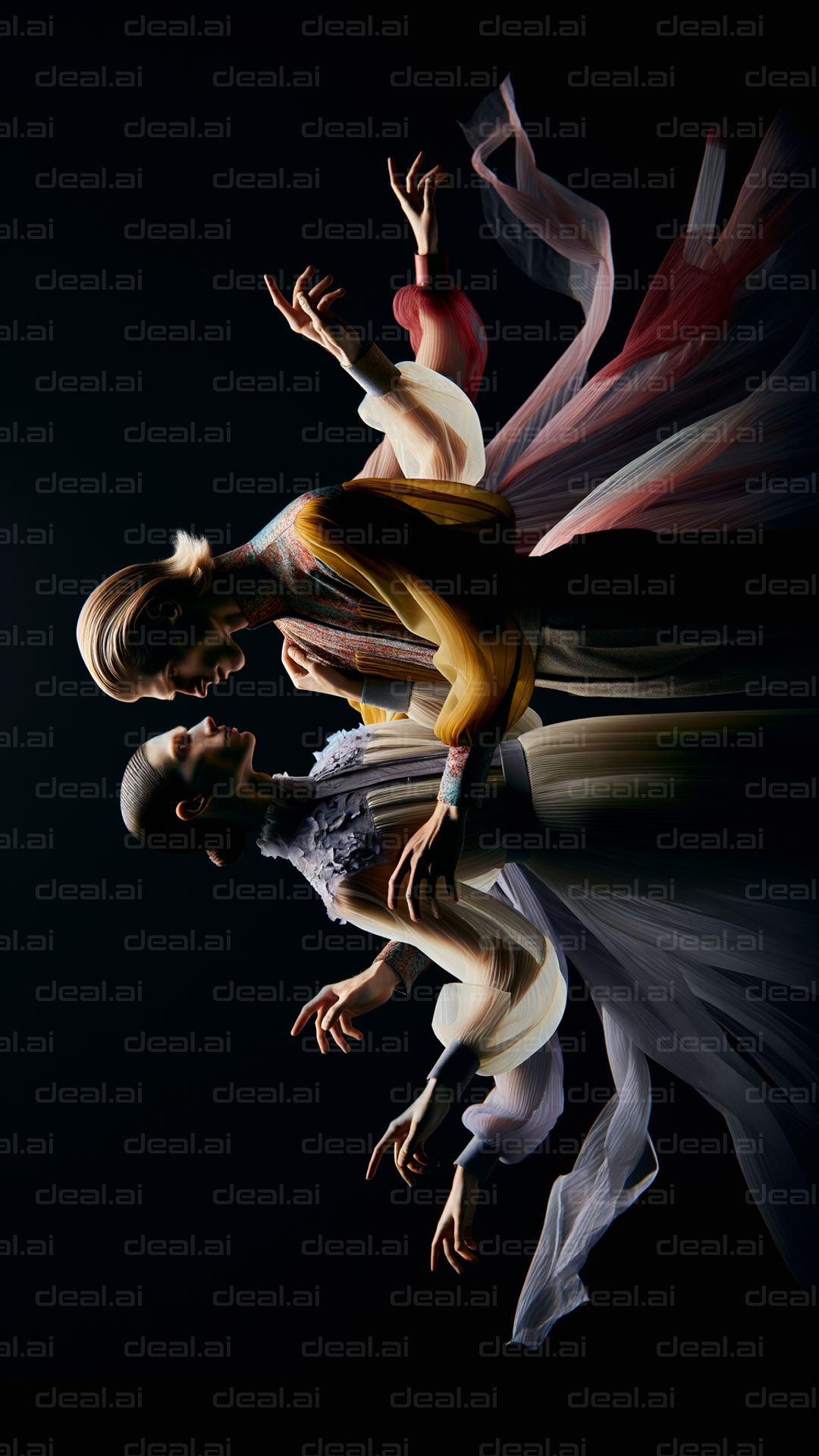 "Elegant Dance of Fabric and Light"