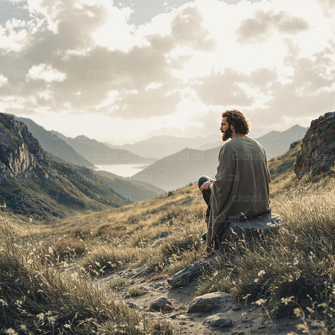"Peaceful Mountain Contemplation"
