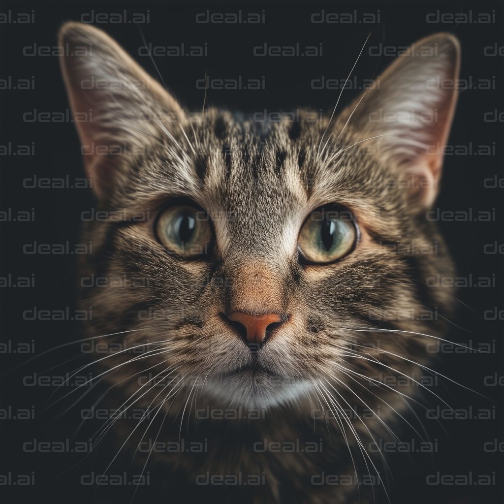 "Close-up of Curious Tabby Cat"