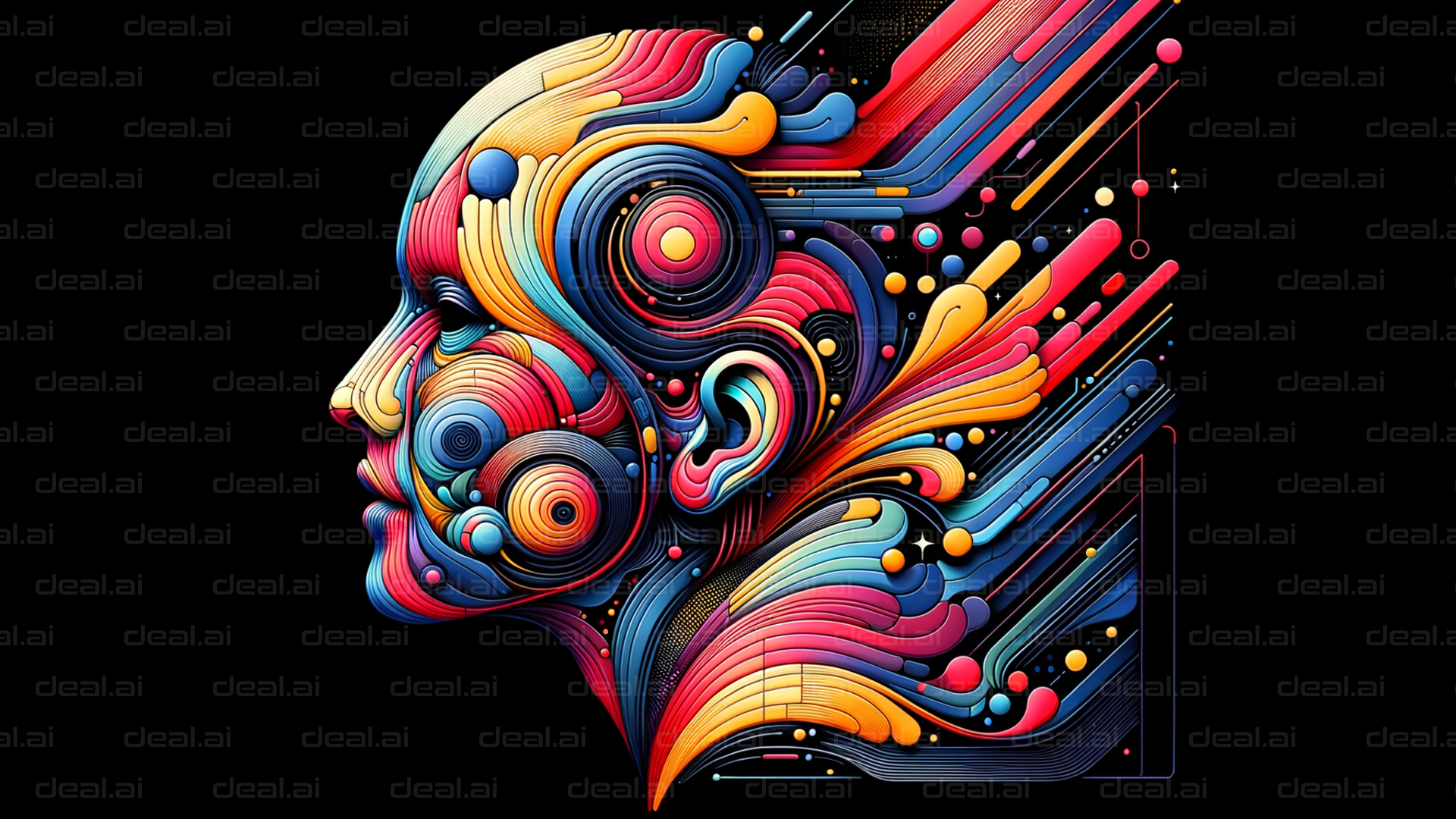 "Colorful Abstract Human Profile"