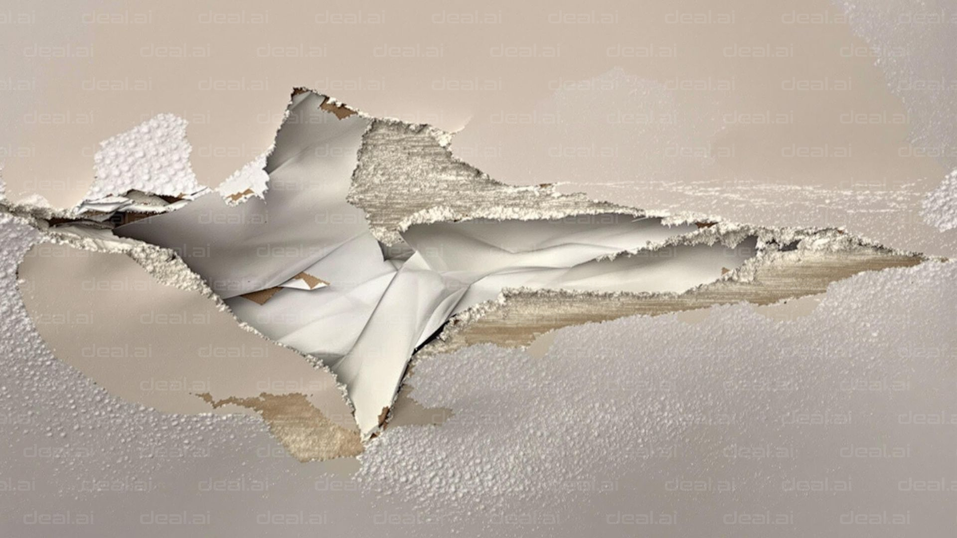 Damaged Ceiling Hole Close-Up