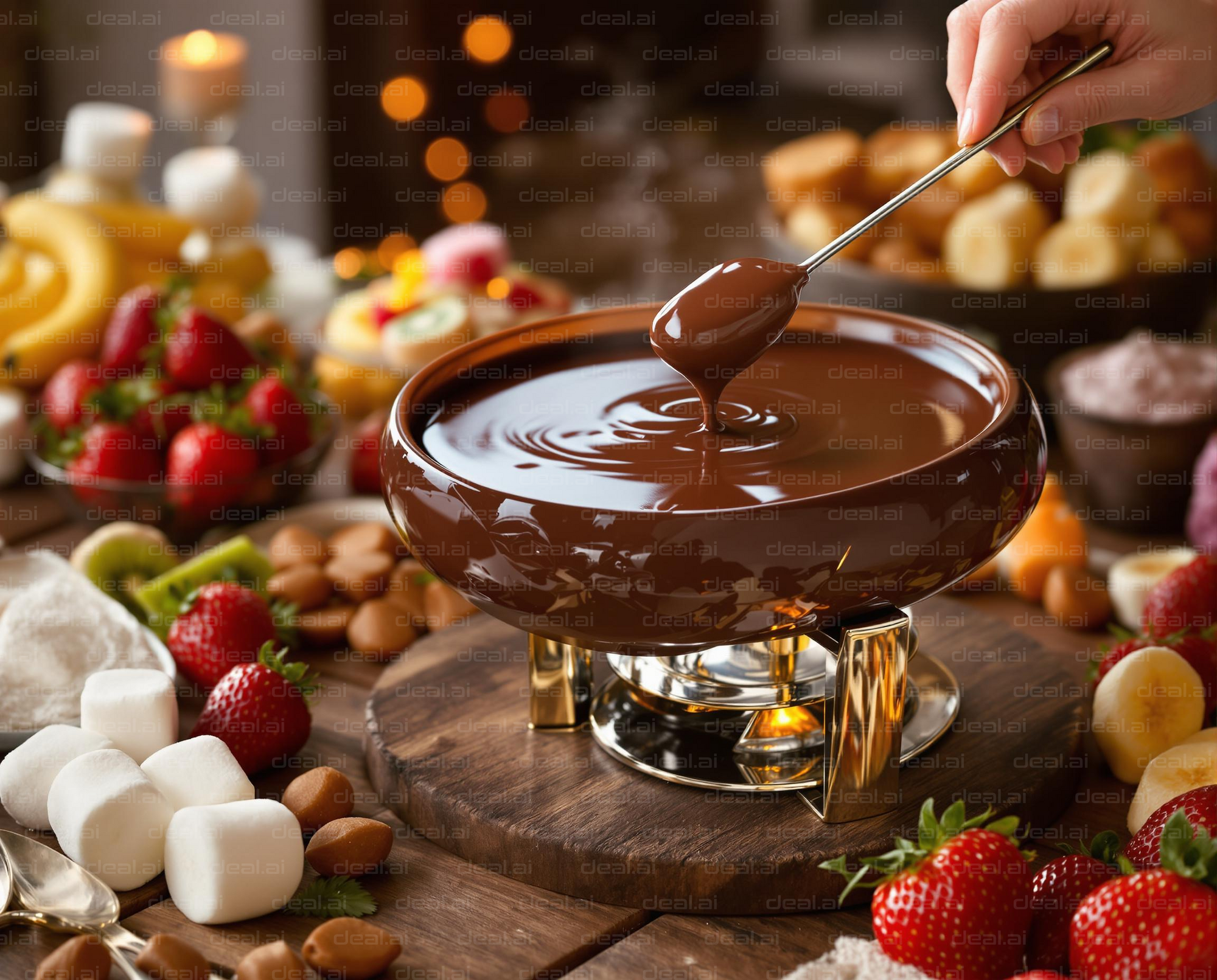"Delicious Chocolate Fondue Feast"