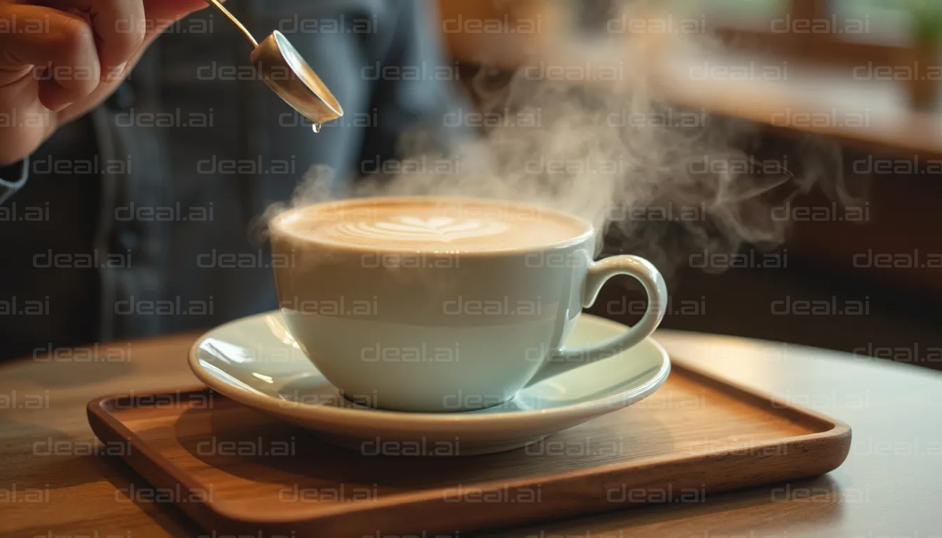 Steaming Cup of Latte Art