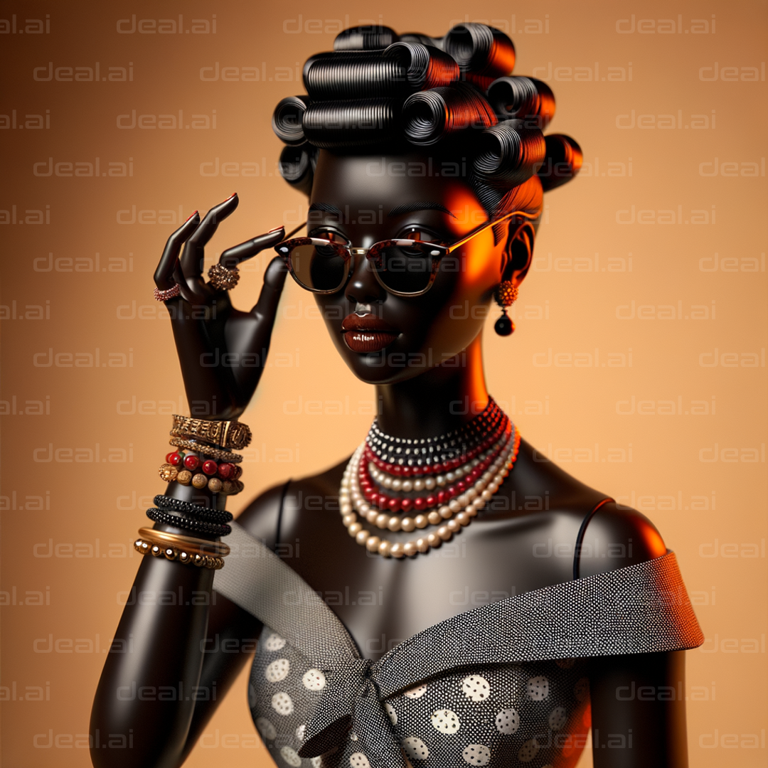 "Elegant Model in Sunglasses and Jewelry"