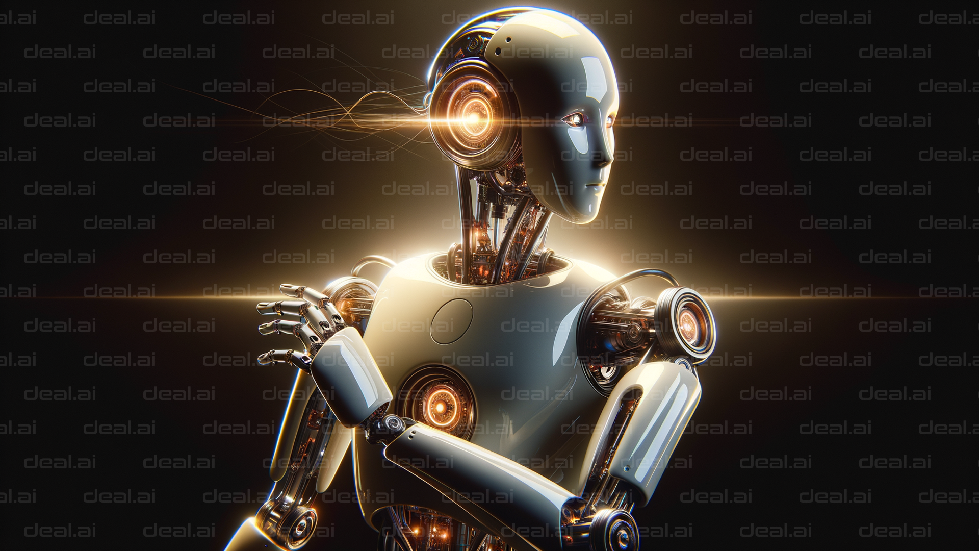 Futuristic Robot in Glowing Light