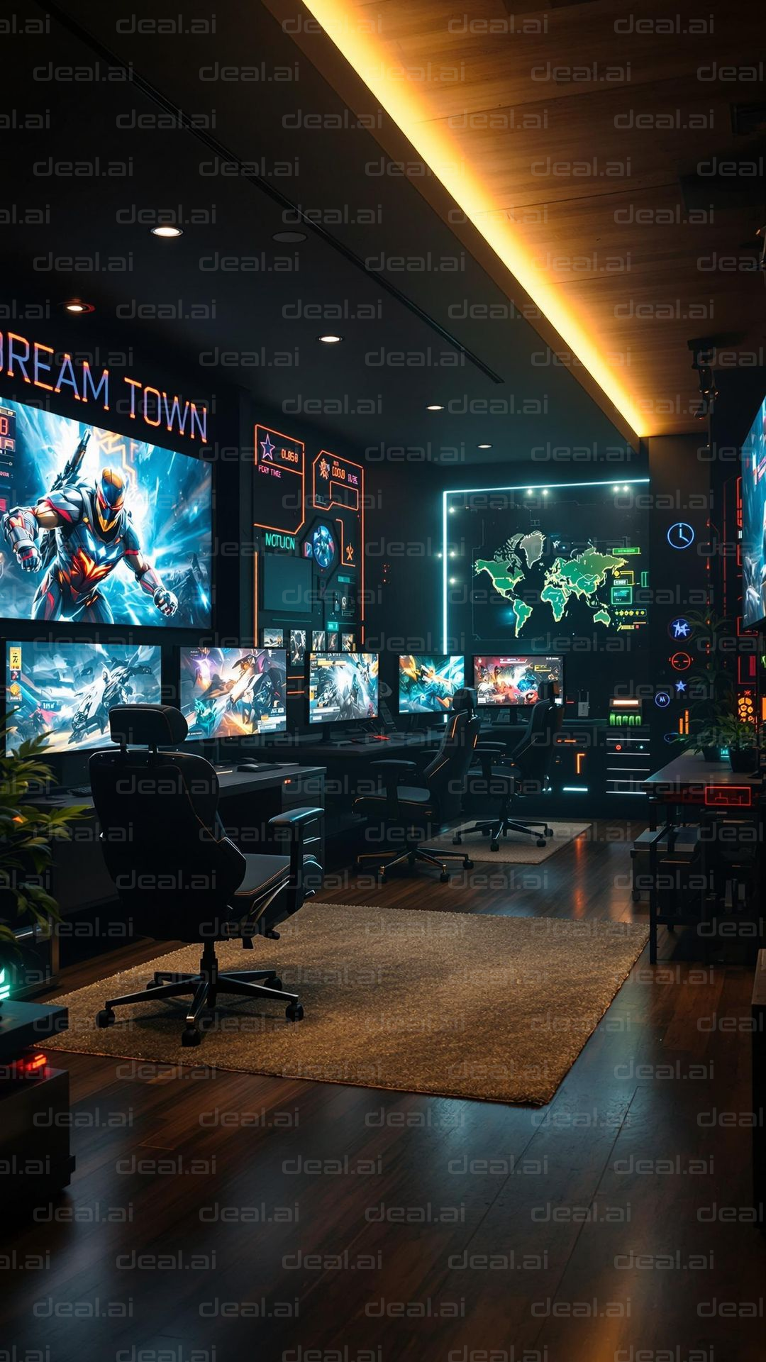 Futuristic Gaming Setup Room