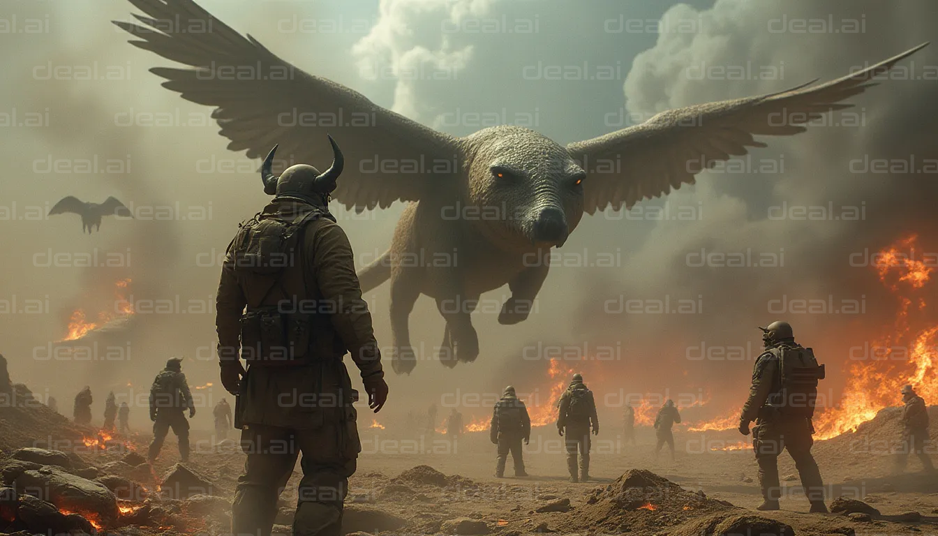 "Apocalyptic Winged Creature Encounter"