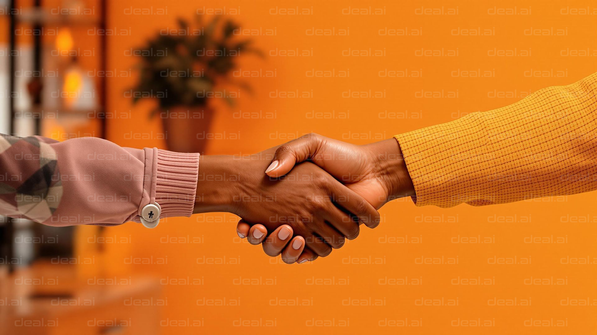 Vibrant Handshake Moment