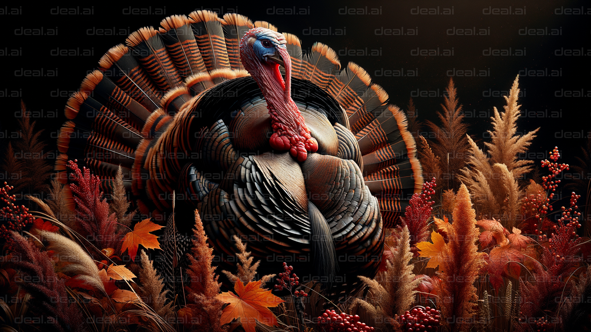 Majestic Turkey in Autumn Foliage