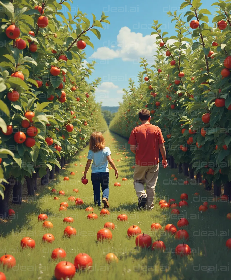 Father and Daughter Apple Picking Adventure