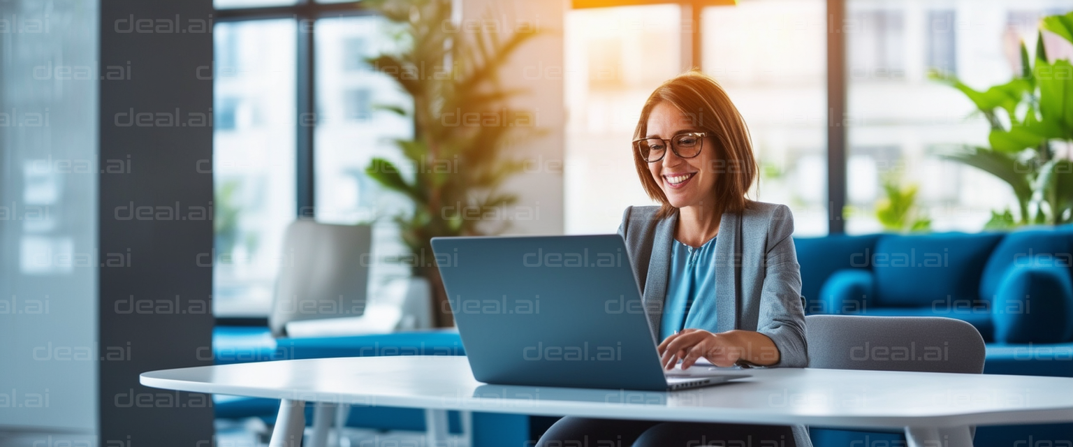 "Happy Professional Working Remotely"