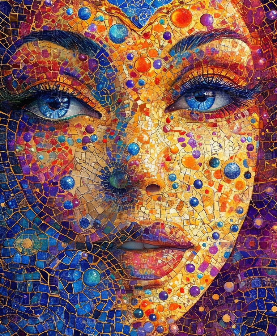 "Vibrant Mosaic Portrait"