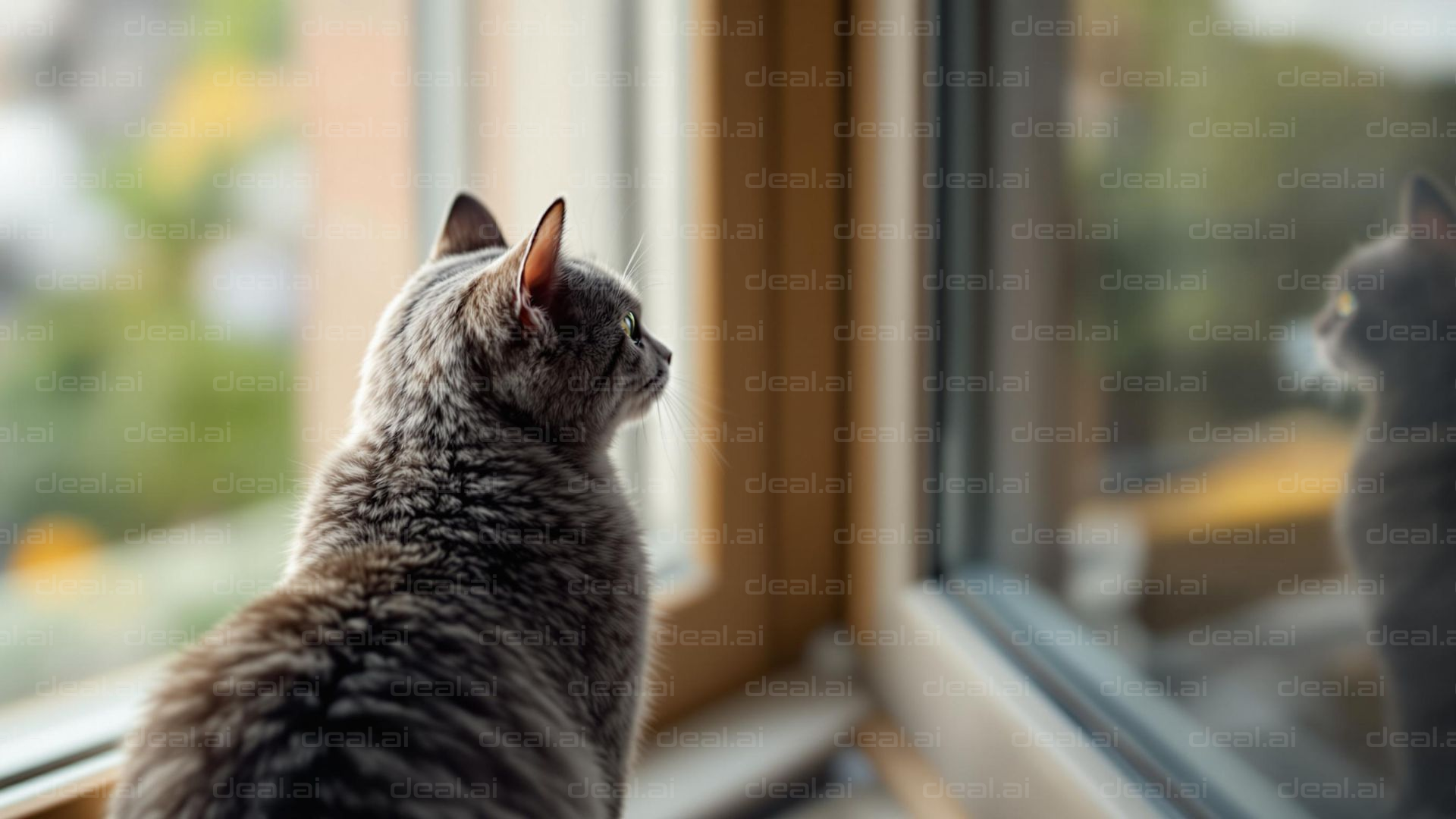Cat Gazing Out the Window