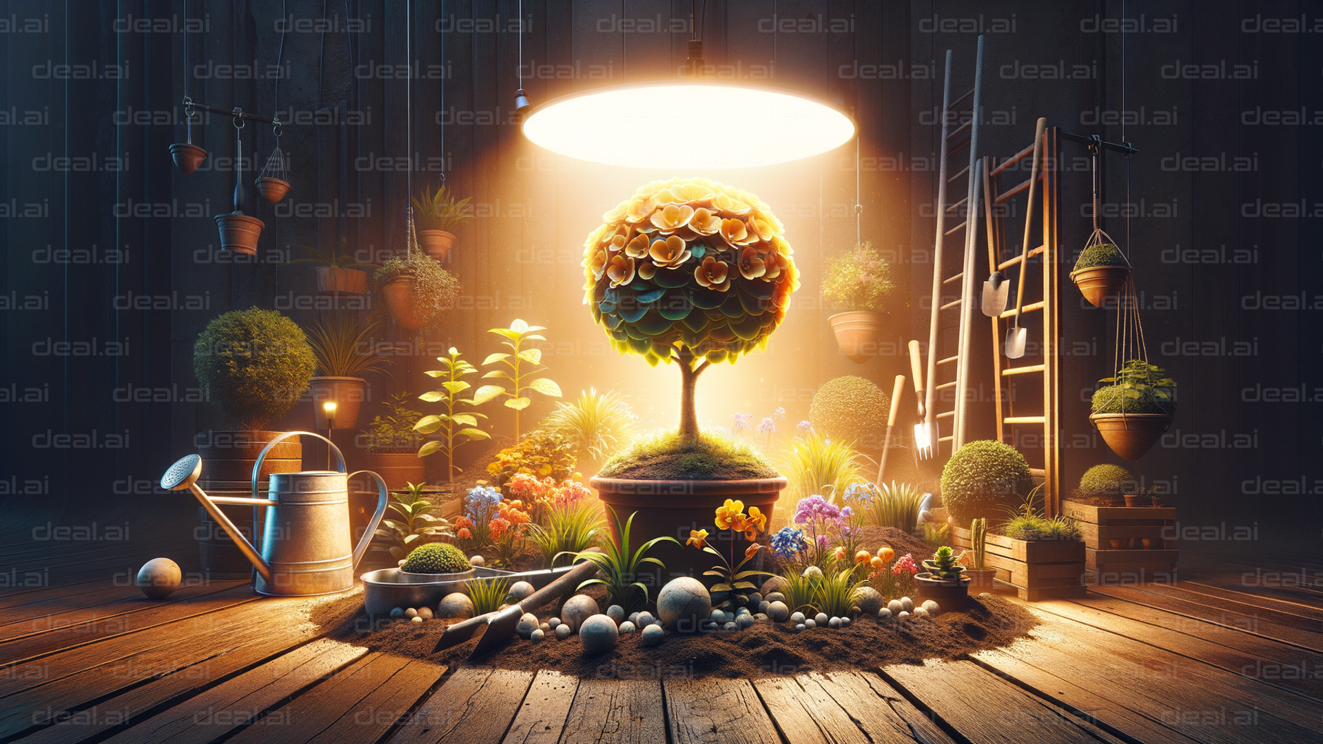 Indoor Garden Oasis Scene