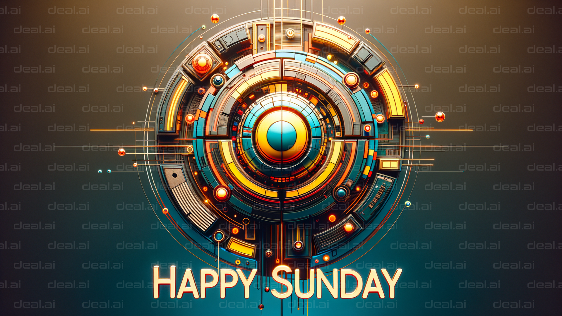 "Futuristic Happy Sunday Design"