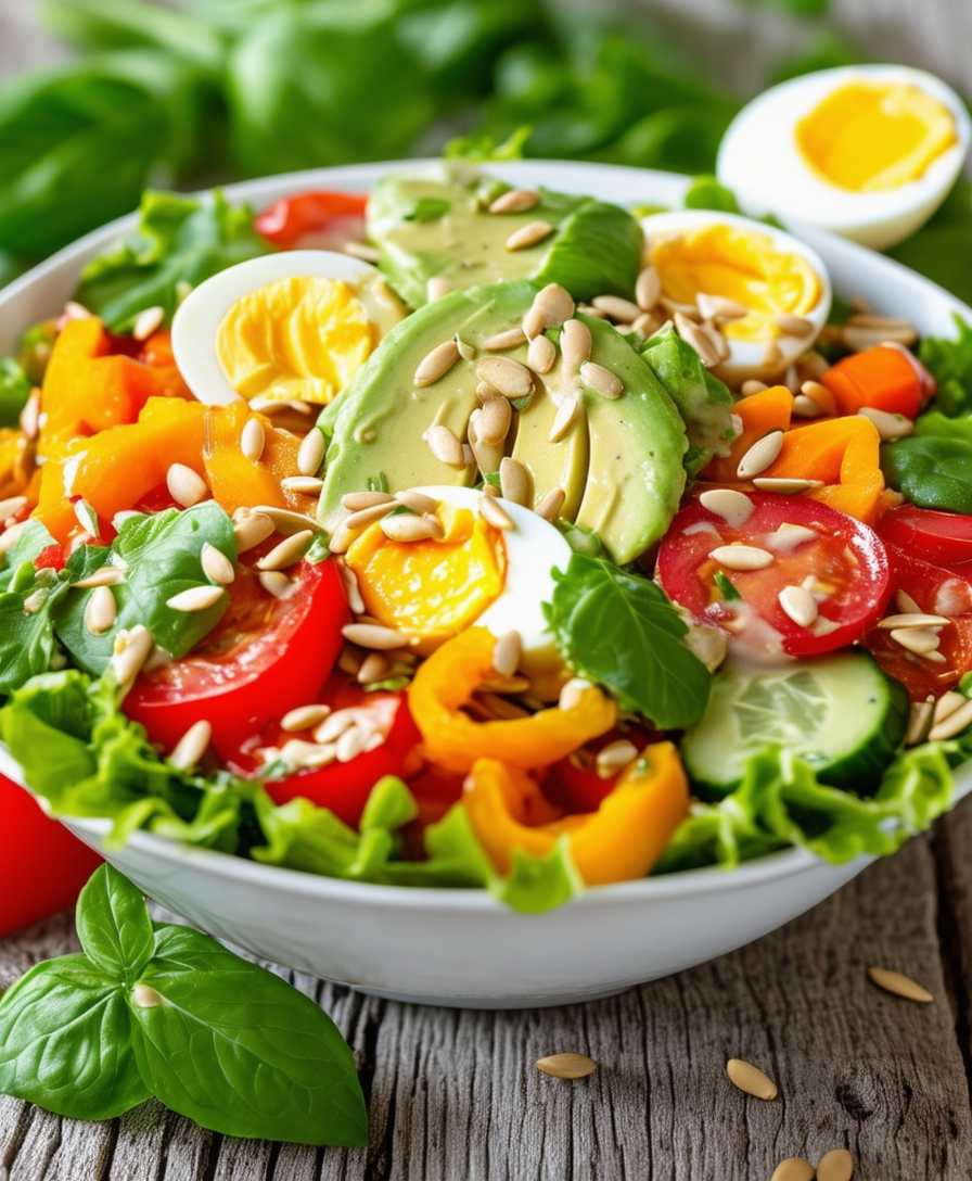 Fresh and Colorful Salad with Avocado