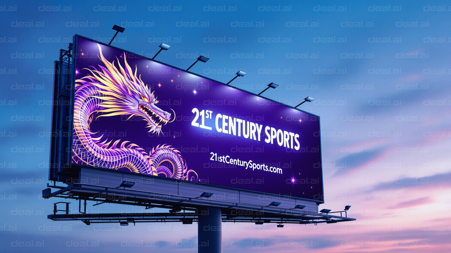 "Dragon Billboard at Dusk"