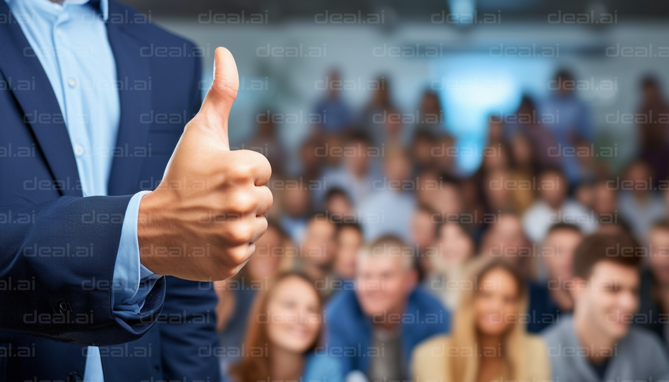 Thumbs Up at Business Presentation