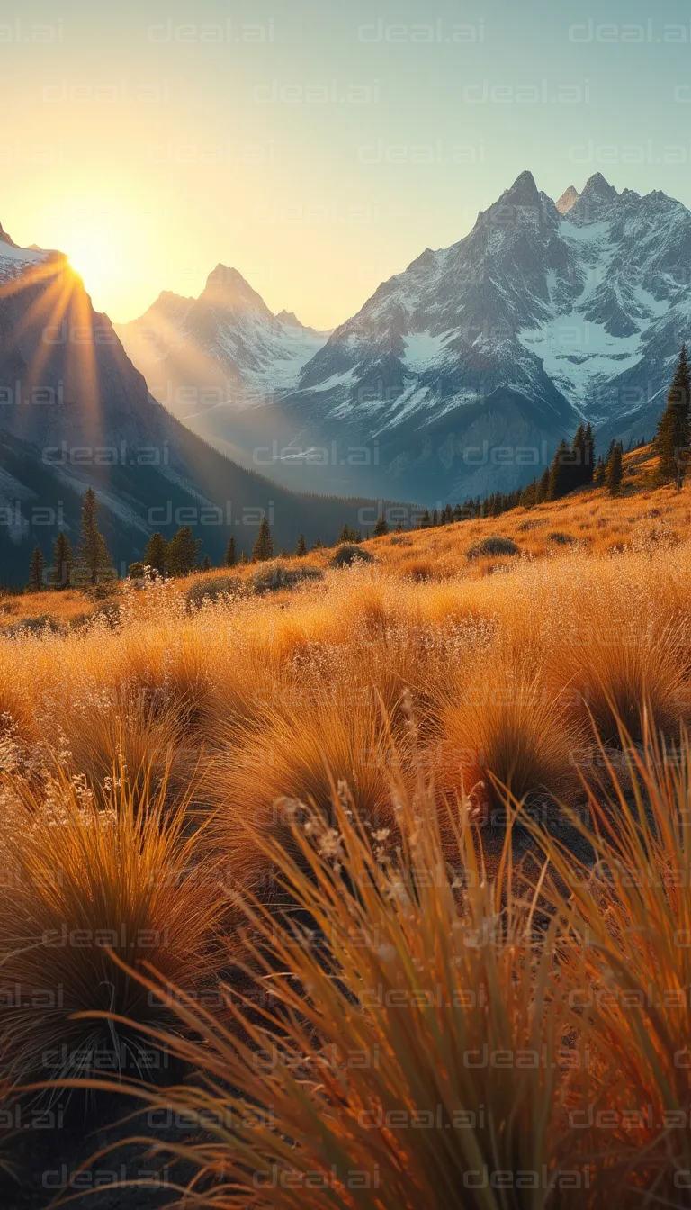 Golden Sunrise in the Mountains