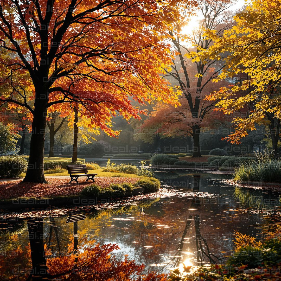 Autumn Serenity by the Pond
