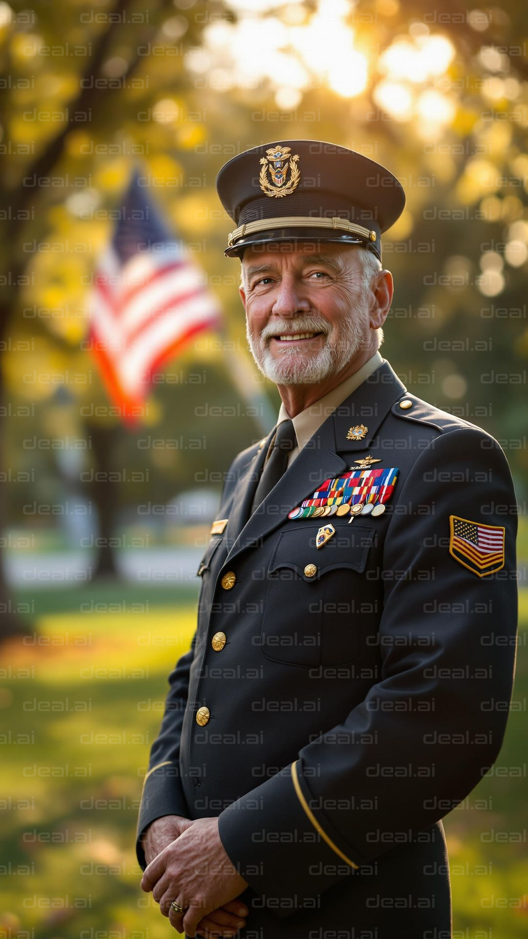 Proud Veteran in Uniform