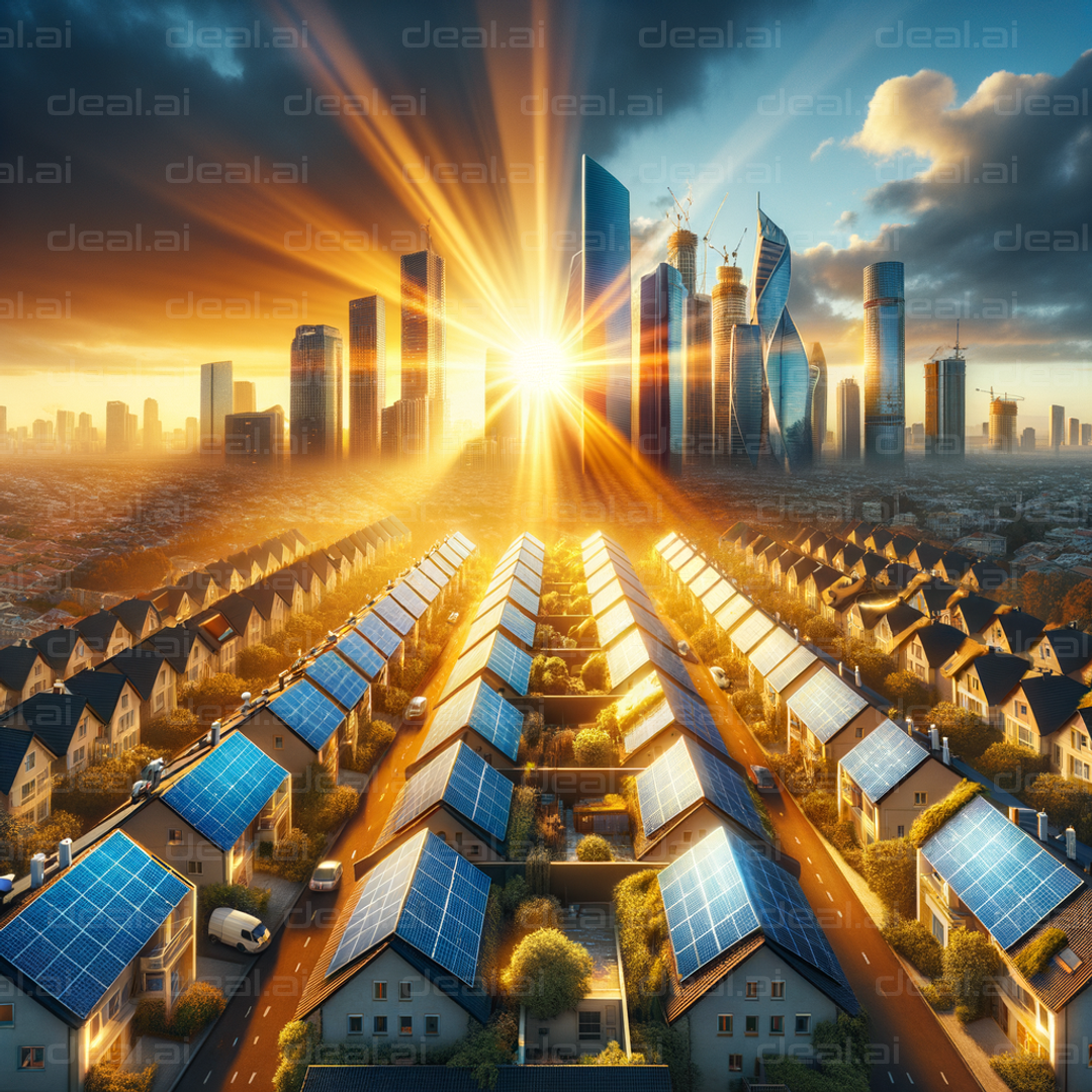 Solar-Powered Cityscape Sunset