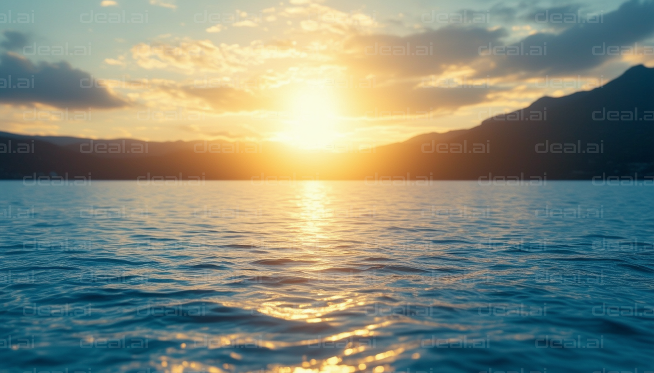 Golden Sunset Over Tranquil Waters