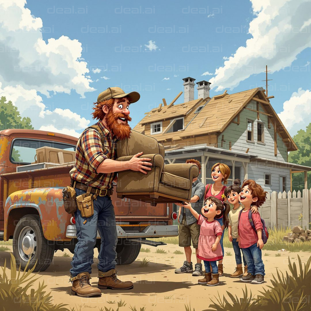 "Family Moves Into New Home"