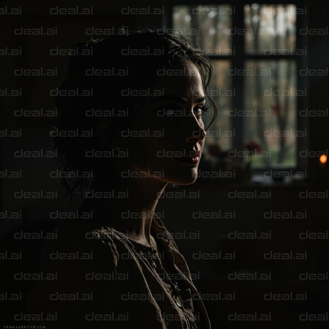 Moody Silhouette by Window
