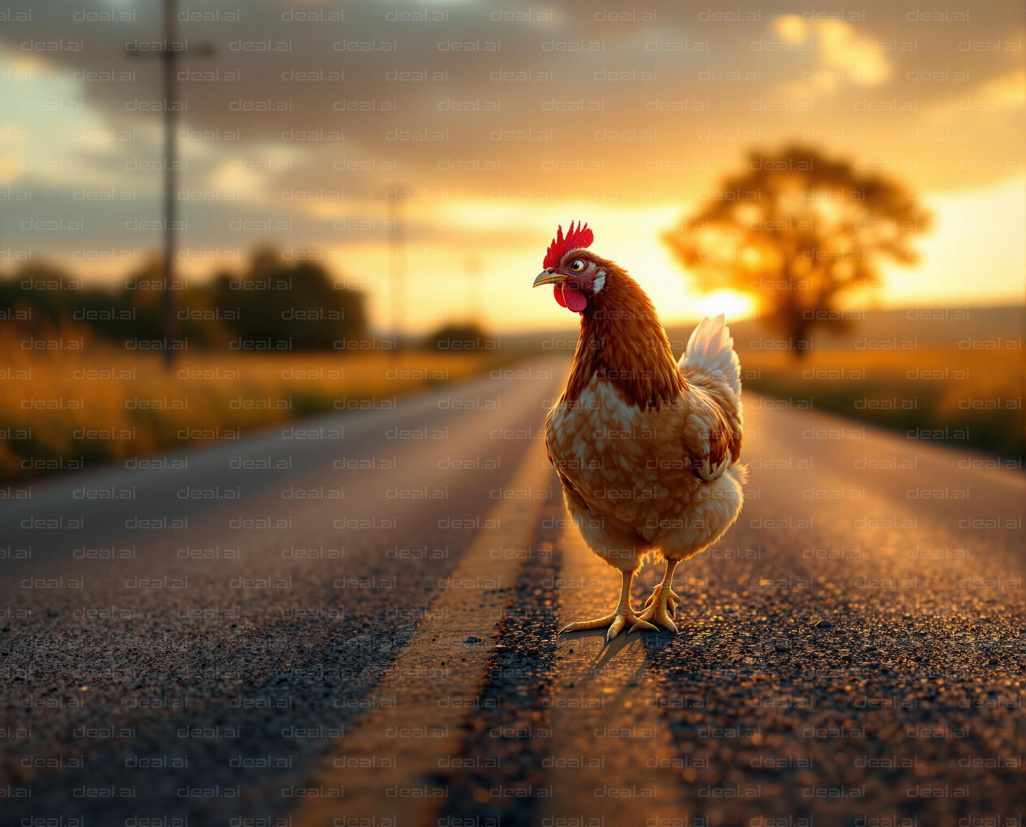 "Chickens at Sunset"