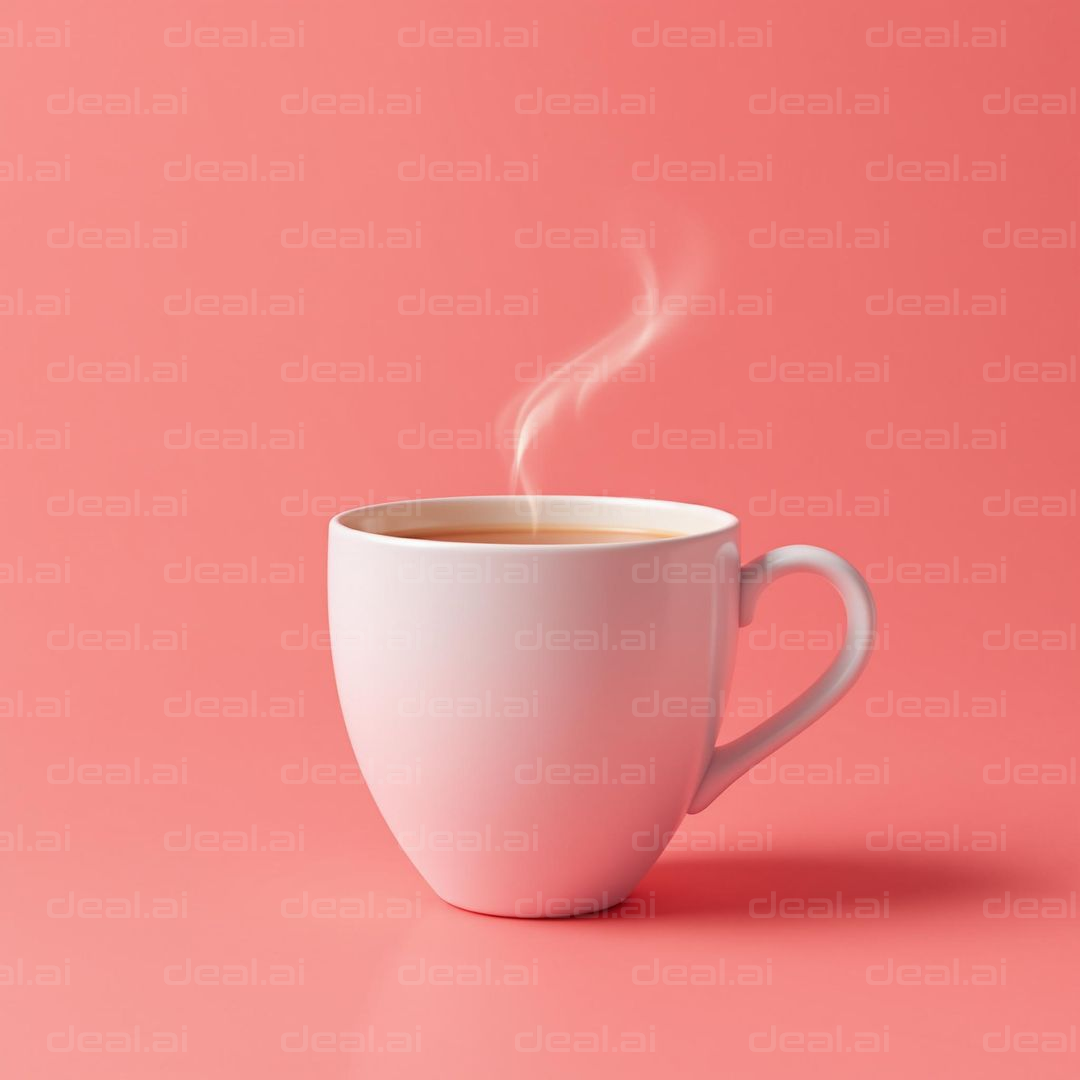 "Steaming Cup on Pink Background"