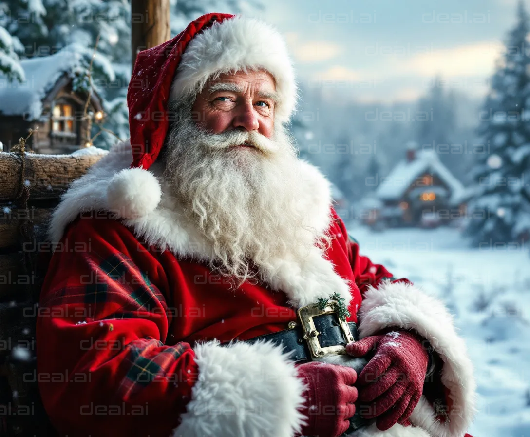 Santa in a Snowy Wonderland