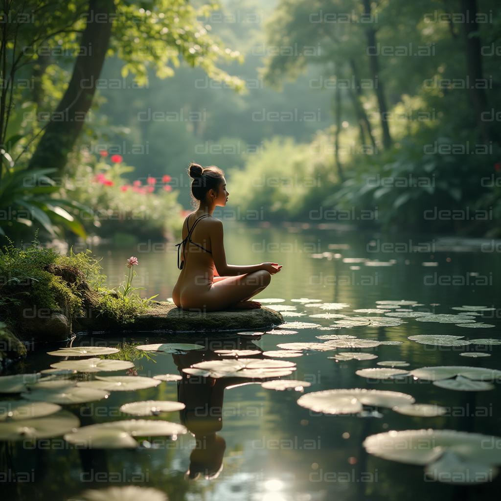 "Serenity by the Tranquil Pond"