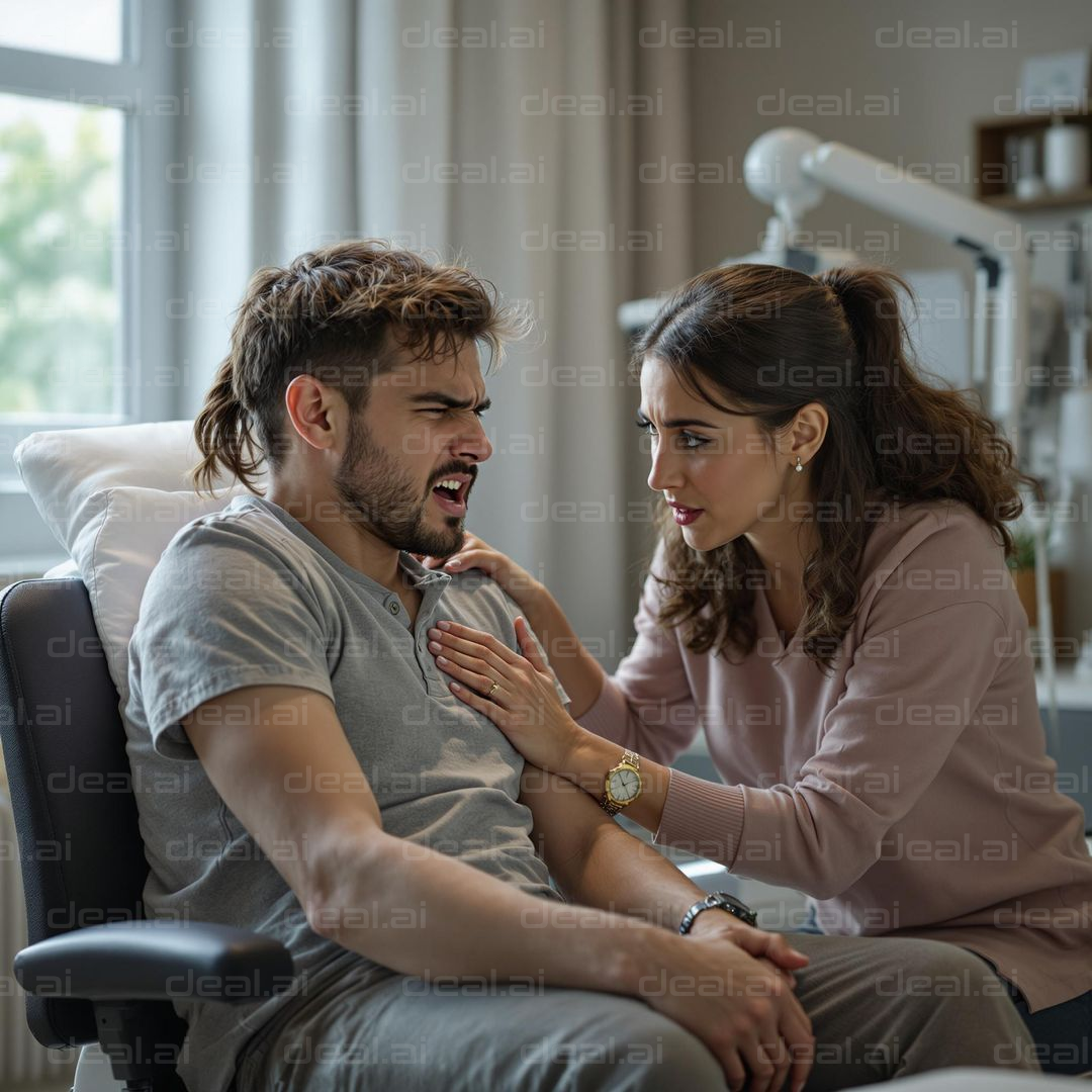 Concerned Woman Comforts Patient