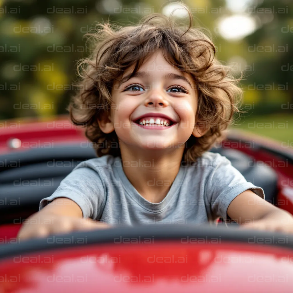 Joyful Ride in Red Toy Car