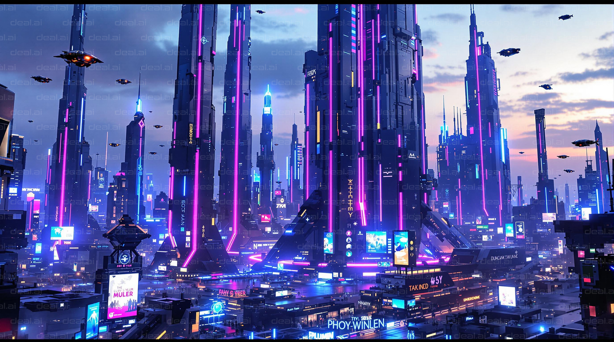 Futuristic Neon Cityscape