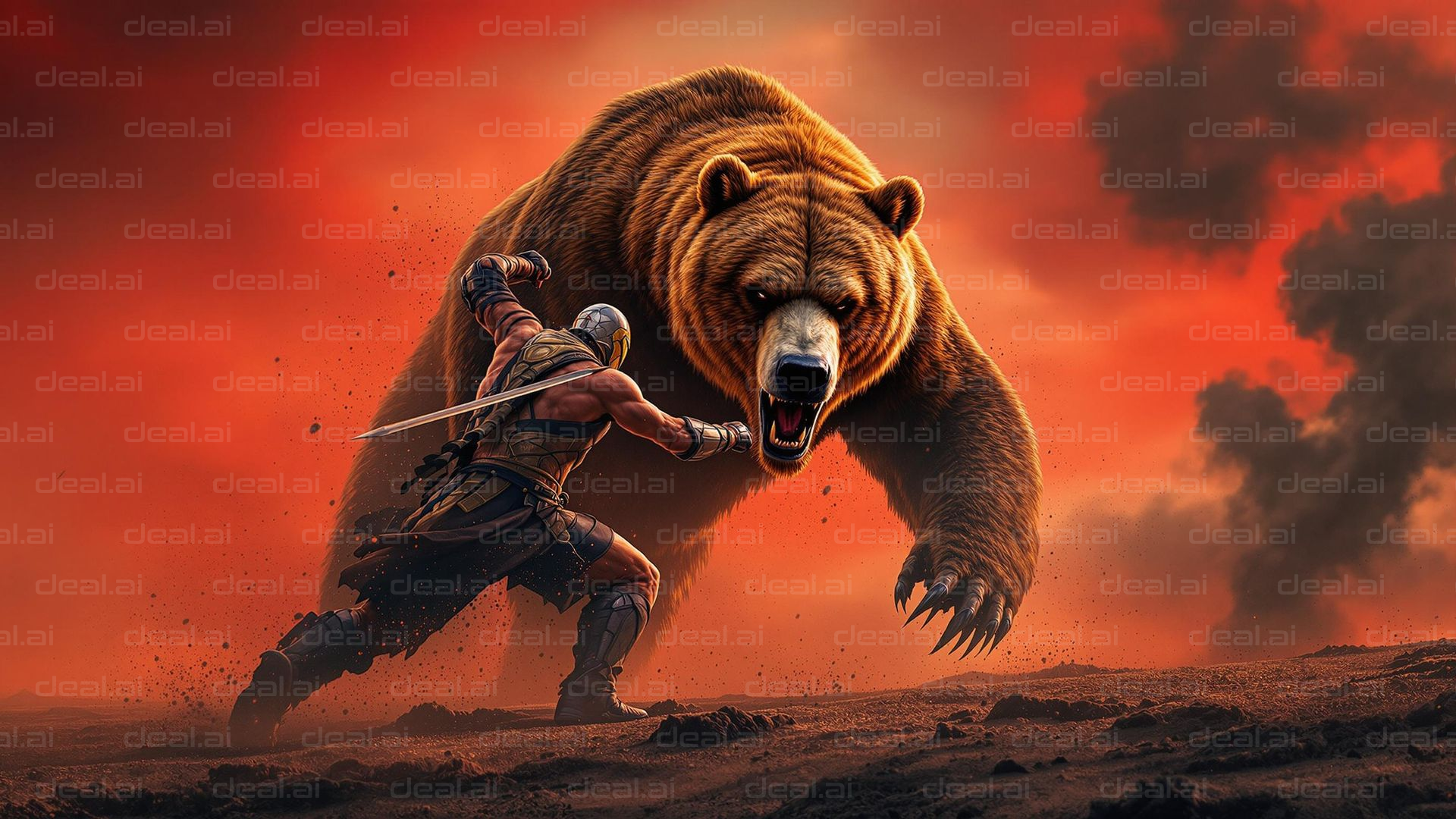 Warrior vs. Giant Bear Showdown