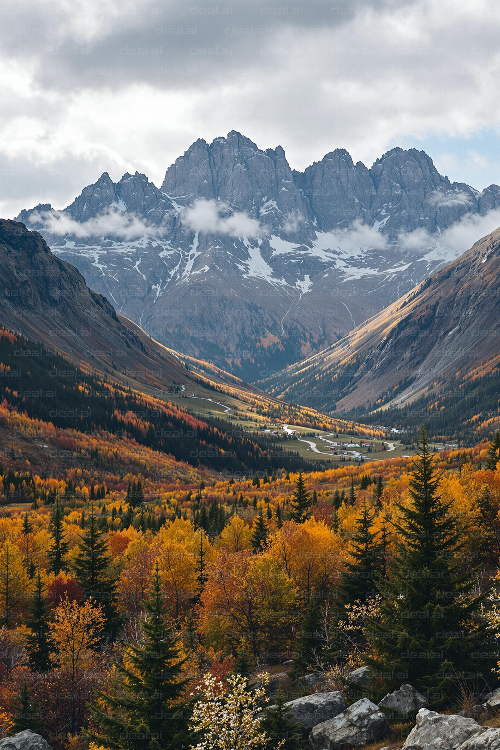 Majestic Mountain Autumn Scene