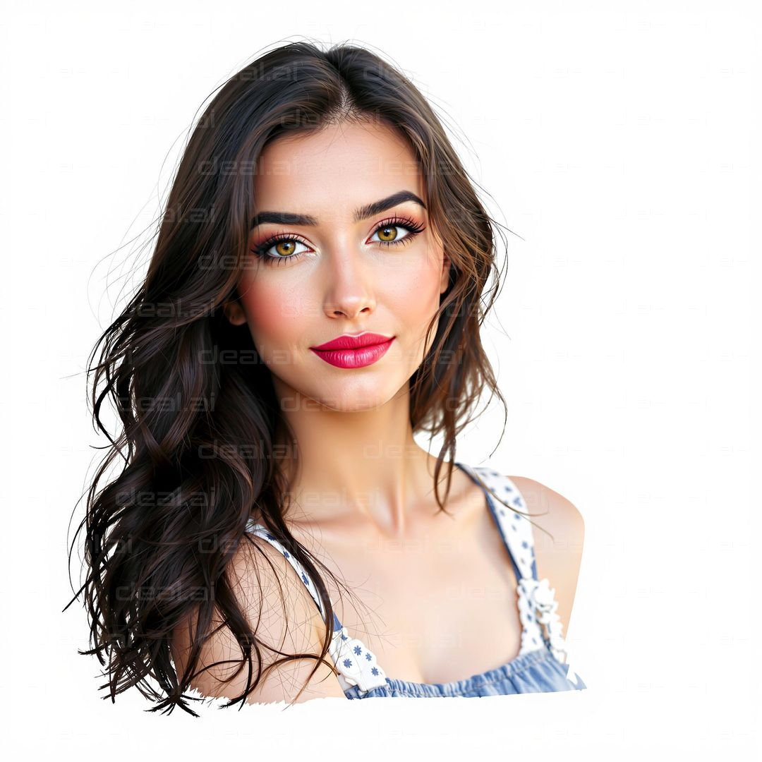 Elegant Portrait on White Background