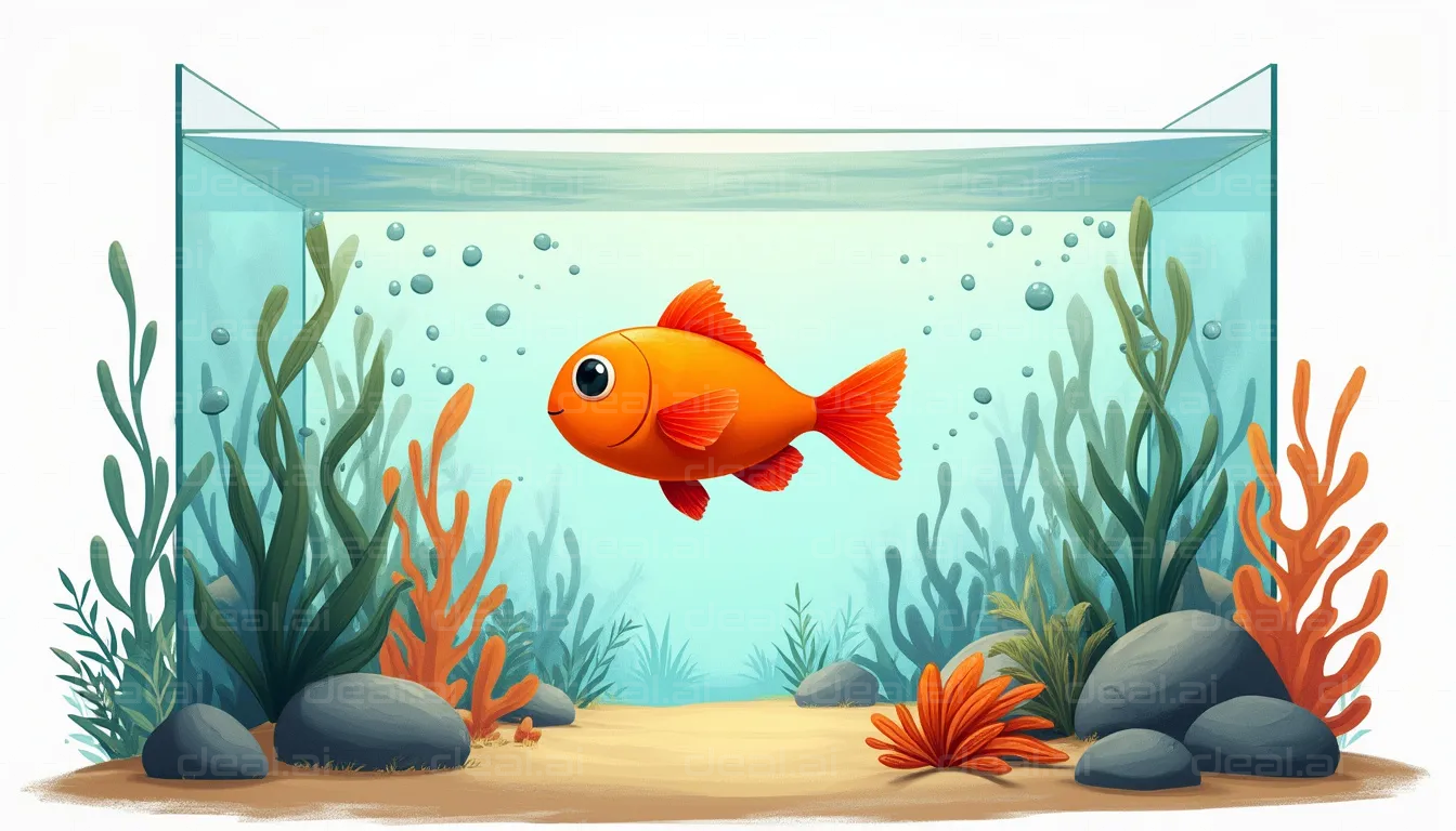 "Bright Fish in a Lush Aquarium"