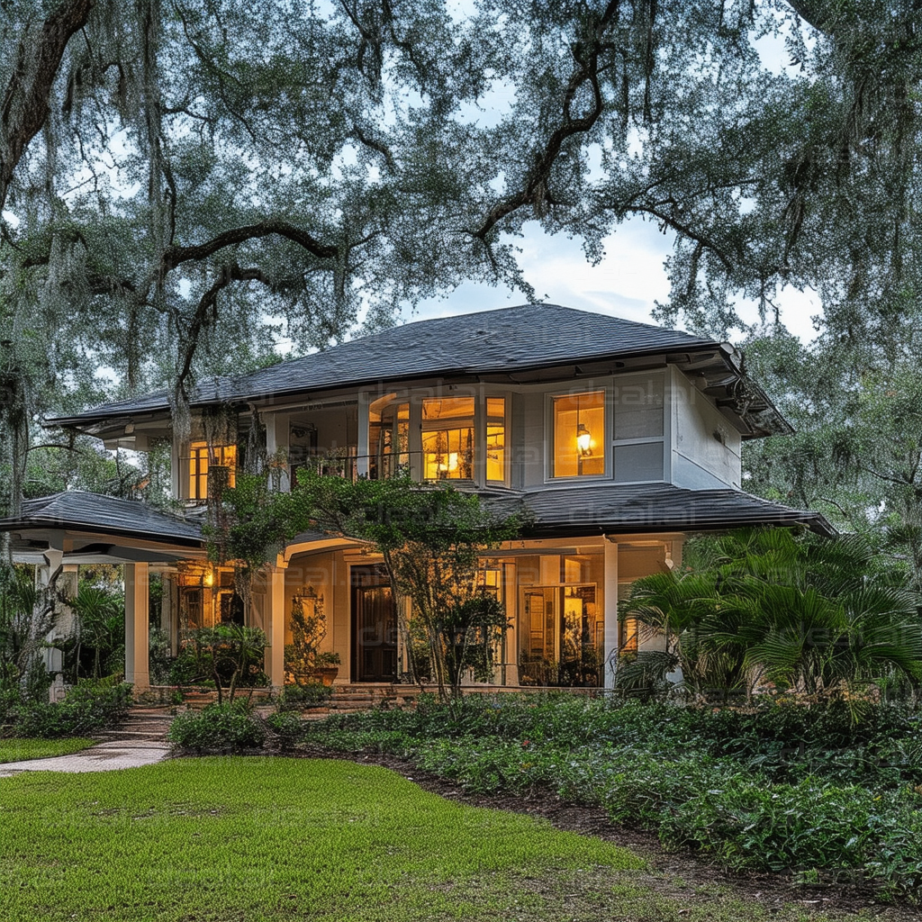 "Charming Home Amidst Oak Trees"