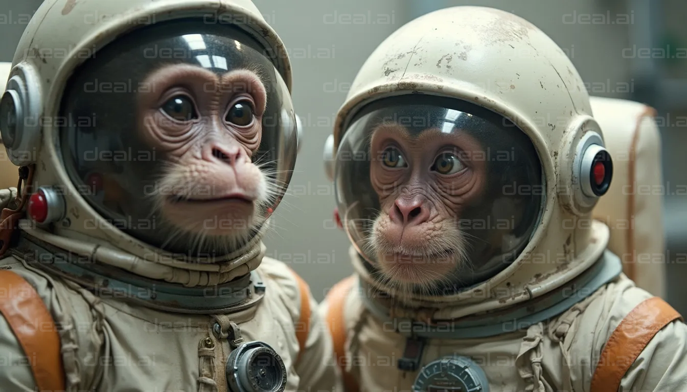 Monkey Astronauts in Space Suits