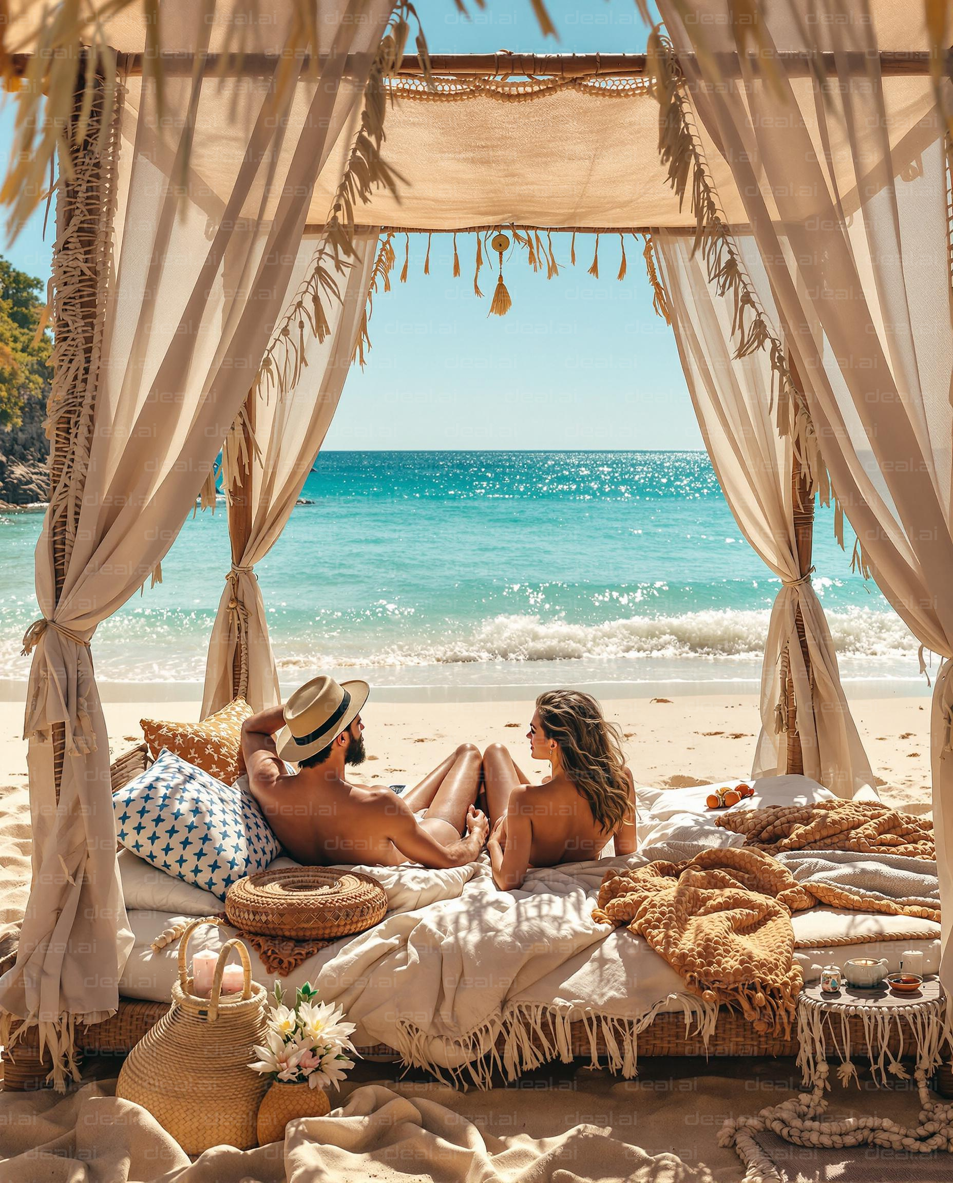Beachfront Serenity Under Canopy