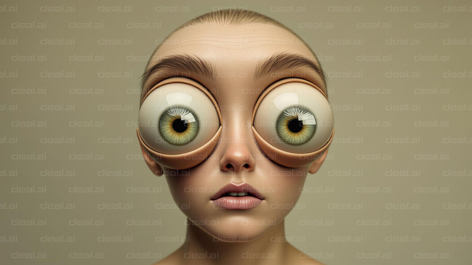 Cartoon Big Eyes Portrait