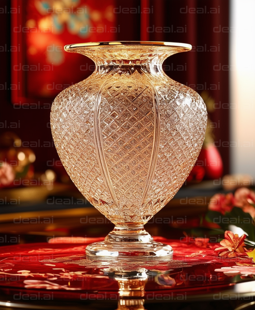 Elegant Crystal Vase on Display