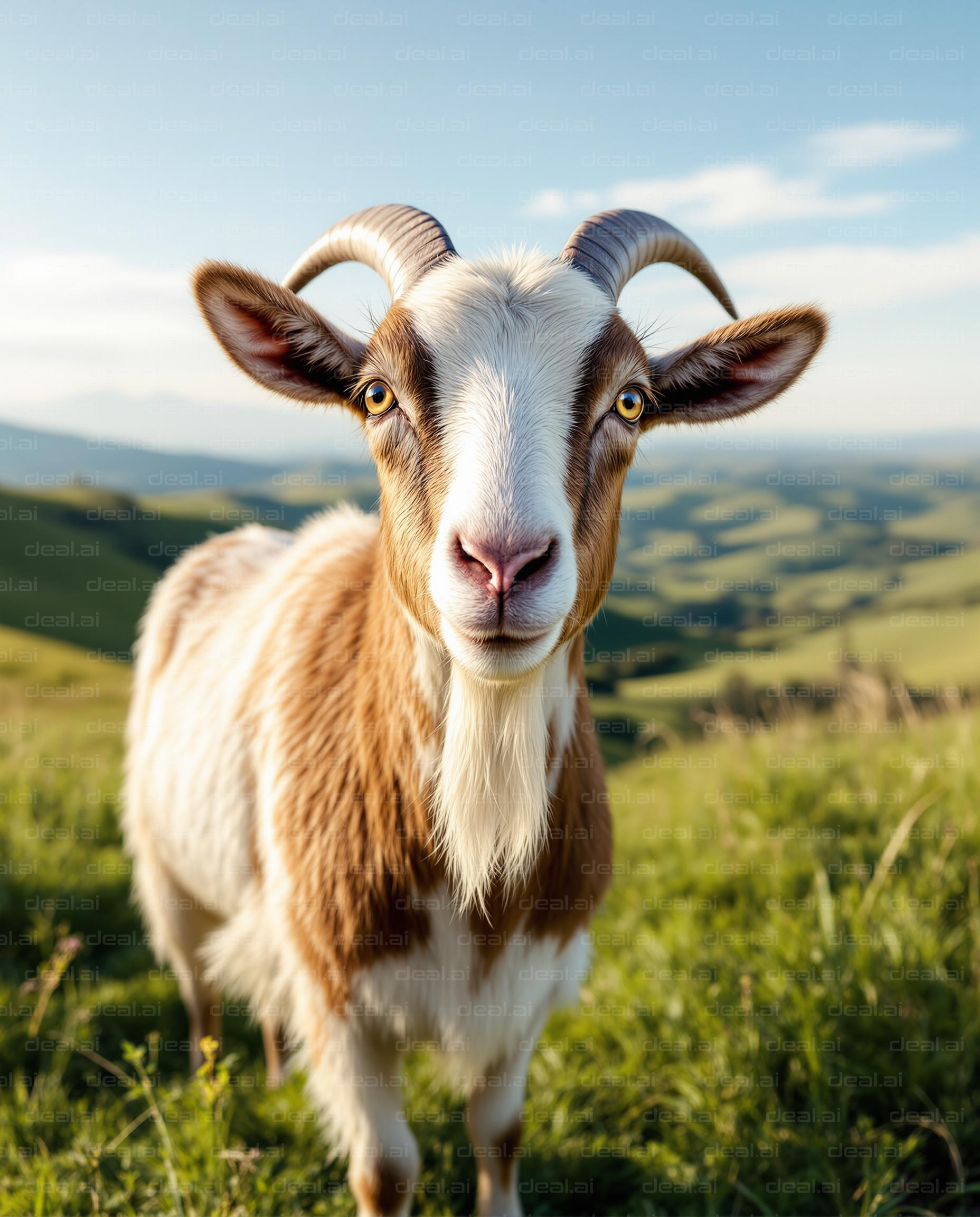 Goat Enjoying Sunny Hillside Views