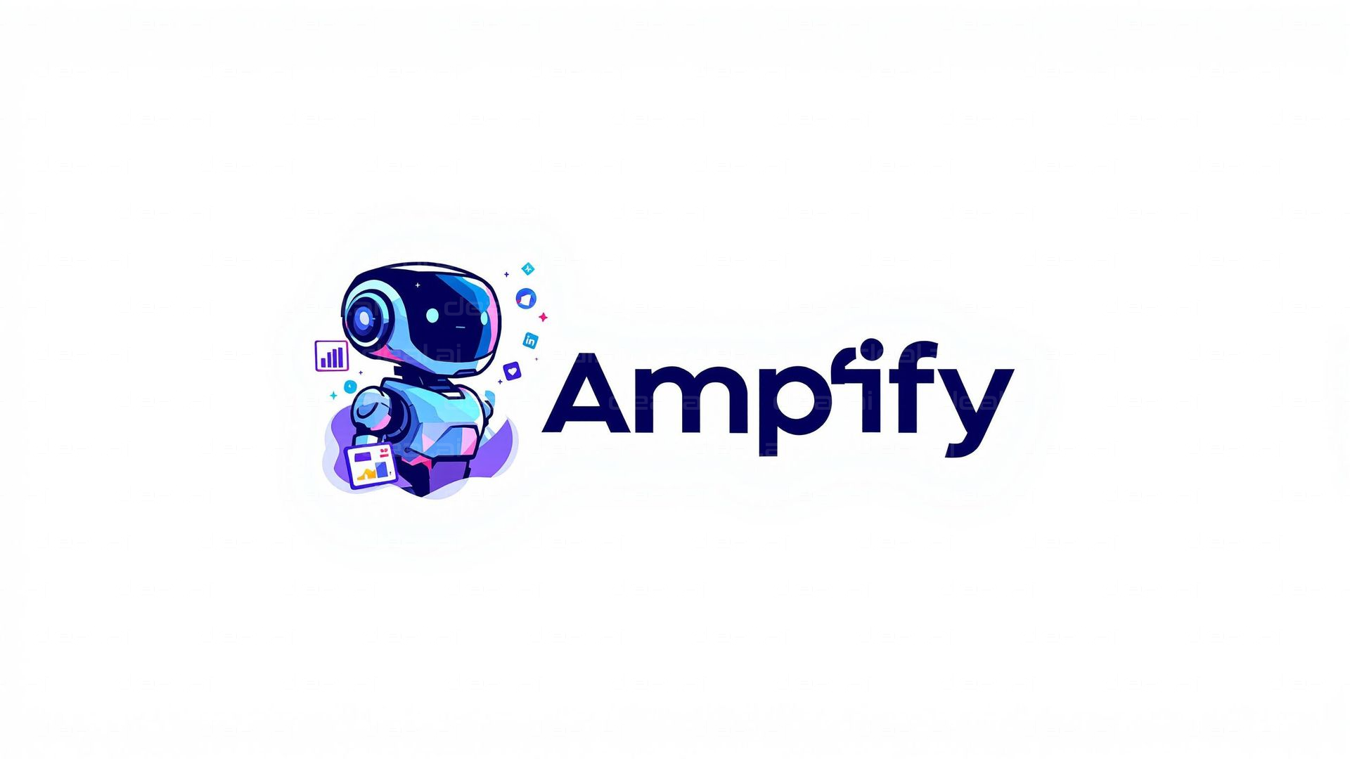 Ampify Logo with Robot Assistant