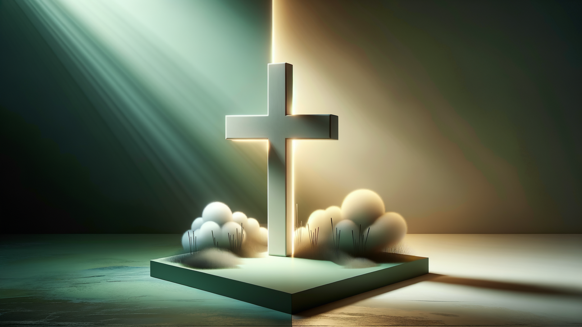 "Illuminated Cross in Light and Shadow"